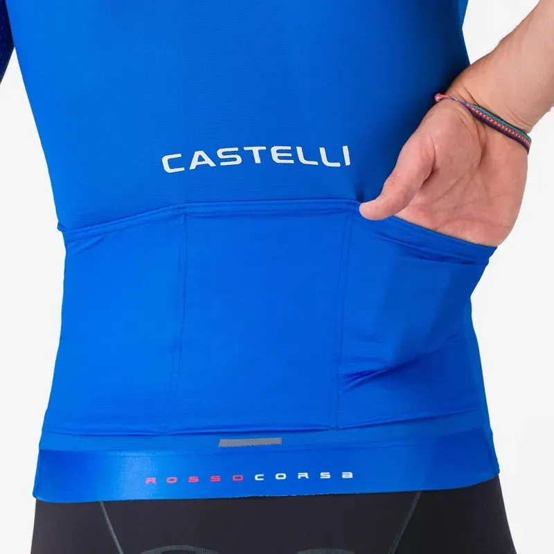 Castelli Aero Race 8S Jersey in Azzurro Italia-4
