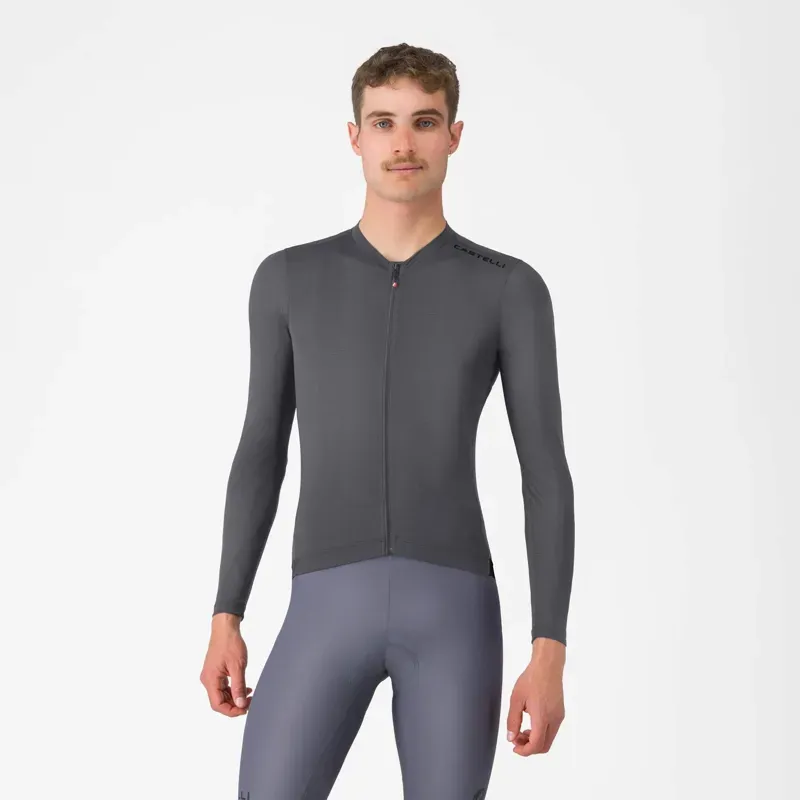 Castelli Espresso 2 Long Sleeve Jersey in Smoky Grey