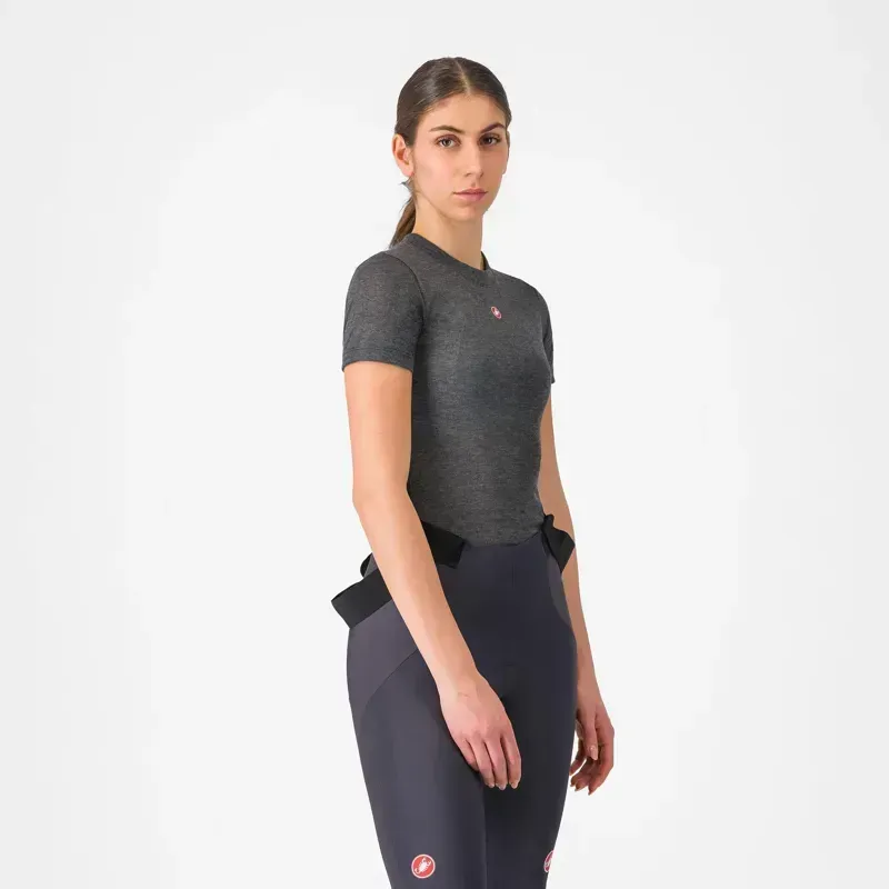 Castelli Women's Medio Short Sleeve Base Layer in Melange Grey