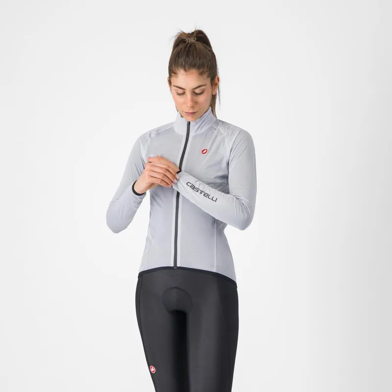 Castelli Squall Shell Womens Jacket Silver Grey/Black