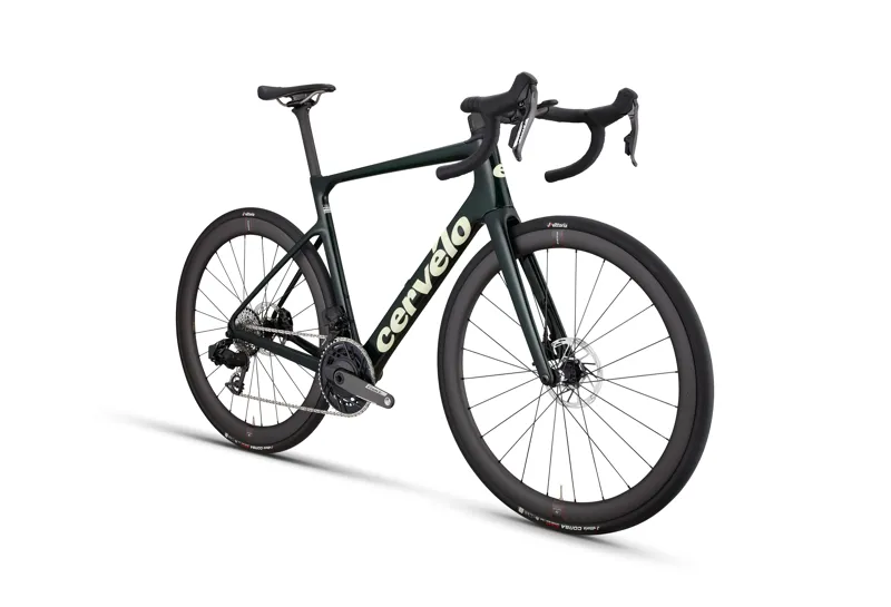 Cervelo Caledonia-5 SRAM Force AXS Emerald/Cream Carbon Road Bike-1