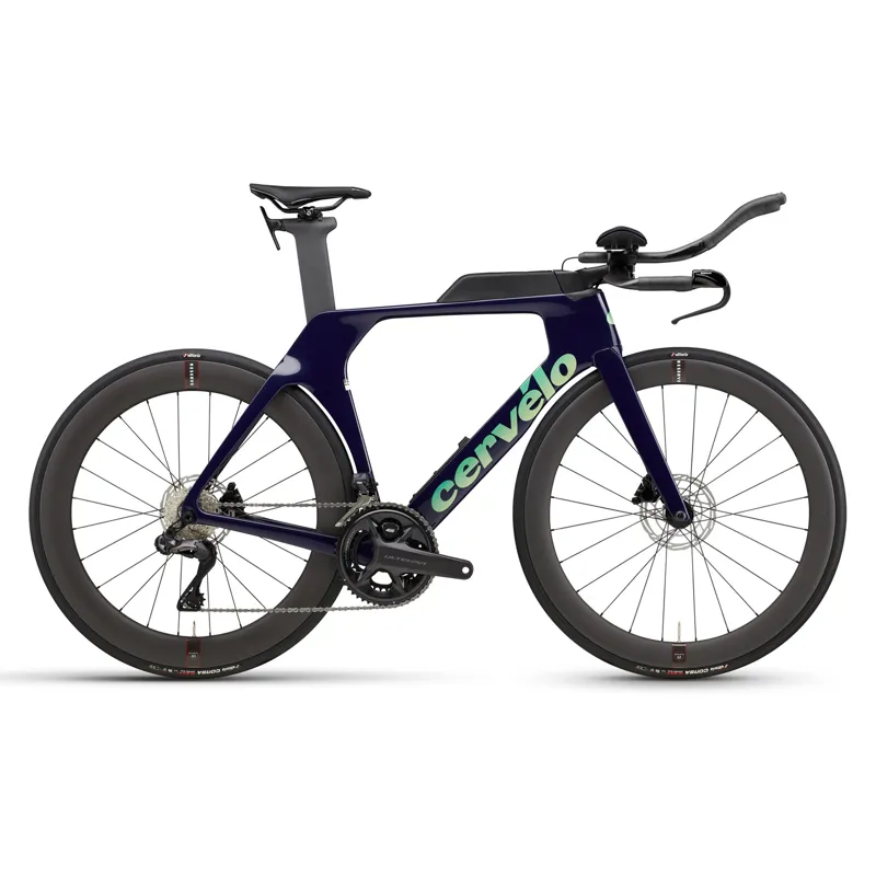 2024 Cervélo P-Series in “Deep Dahlia” — standard cockpit (not P5 integrated), clean tri setup with deep-section carbon wheels