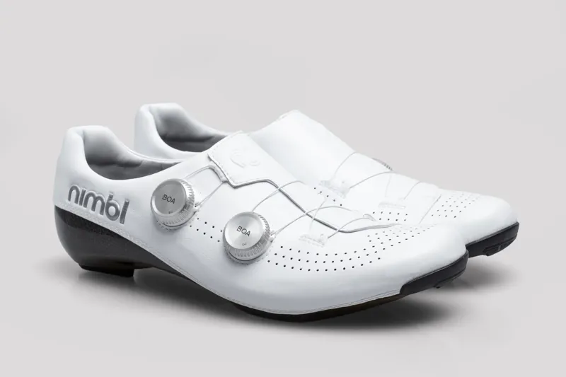Nimbl Ultimate Glide Carbon Road Shoes in White/Silver-3
