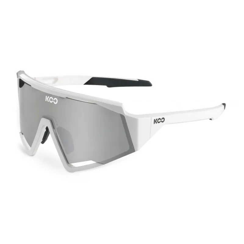 Koo Spectro White Frame Super Silver Lense Cycling Sunglasses